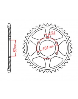 Pinion spate MTX - 4542 41 KAWASAKI ZZR 1400 (06-10) (pas 530) (JTR1493.41)