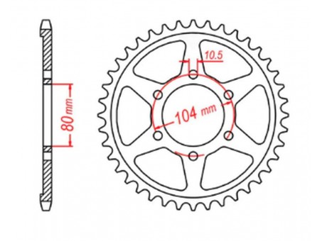 Pinion spate MTX - 4542 41 KAWASAKI ZZR 1400 (06-10) (pas 530) (JTR1493.41)