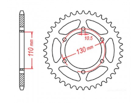 Pinion spate MTX - 504 41 KAWASAKI GPZ 500S 94-05 (JTR486.41) (pas 520)