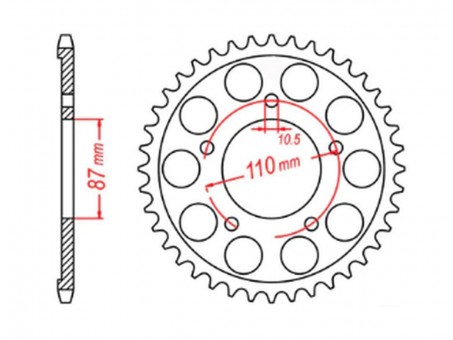 Pinion spate MTX - 828 44 SUZUKI SV 650 99-13 (JTR807.44) (pas 525)