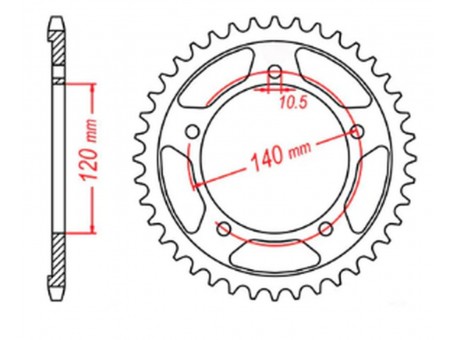 Pinion spate MTX - 4398 42 SUZUKI GSR 750 '11-'19, GSXR 750 '00-'03, DL 1000 '15-'16, GSX 750S '15-'16 (JTR1792.42) (pas 525)