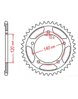 Pinion spate MTX - 4409 42 SUZUKI GSXR 1000 '01-'06 (JTR1800.42) (pas 530)