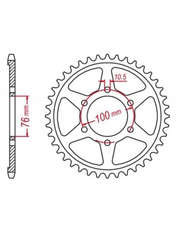 Pinion spate MTX - 816 42 SUZUKI GSXR1100, GSXR750 '92-'95 (JTR816.42) (pas 530)