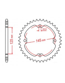 Pinion spate MTX - 4588 38 YAMAHA YFZ 450R '09-'19, YFM 250/350/450/700 RAPTOR (458838JT) (pas 520)