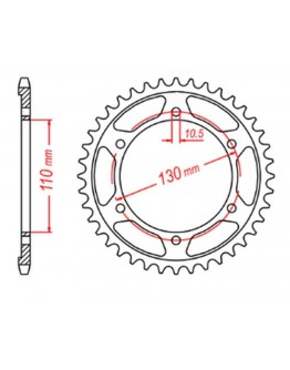 Pinion spate MTX - 4385 46 YAMAHA R6 '06-'20, MT09 '14-'19, SUZUKI GSXR 750 '11-'19, GSXR 1000 '17-'19, XSR 900 '16-'19 (+1) (JTR1876.46) (pas 525)