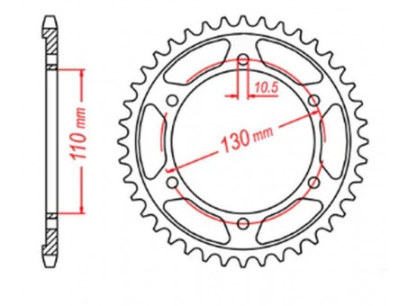 Pinion spate MTX - 4385 46 YAMAHA R6 '06-'20, MT09 '14-'19, SUZUKI GSXR 750 '11-'19, GSXR 1000 '17-'19, XSR 900 '16-'19 (+1) (JTR1876.46) (pas 525)