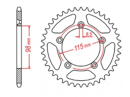 Pinion spate MTX - 4552 48 KTM SX 65 '12-'18 (JTR894.48) (pas 420)