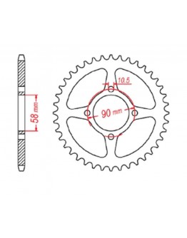 Pinion spate MTX - 4669 45 HONDA CBR 125 '11-17, CB 125F (GLR125) '15-'17 (JTR1221.45) (pas 428) ( deschidere pentru șurub 10,5MM )