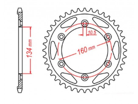 Pinion spate MTX - 4399 40 HONDA CBR 1000 RR '04-'05, VTR 1000SP1/SP2 '00-'06 (JTR1306.40) (pas 530)