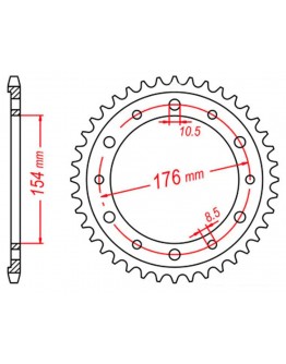 Pinion spate MTX - 4434 43 HONDA VFR750, VFR800 V-TEC '02-'14, VFR800X CROSSRUNNER '11-'15 (JTR1340.43) (pas 530)