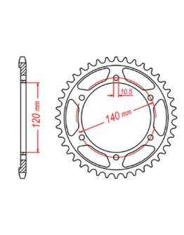 Pinion spate MTX - 498 42 KAWASAKI VN 800 CLASSIC '96-'06, VN 800 VULKAN '97-'05 (JTR499.42) (pas 530)