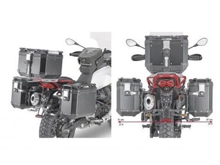 Suport pentru genti laterale KAPPA montare rapida MONOKEY CAM SIDE MOTO GUZZI V85 TT '19-'22 - compatibil cu KFR K'FORCE ALU