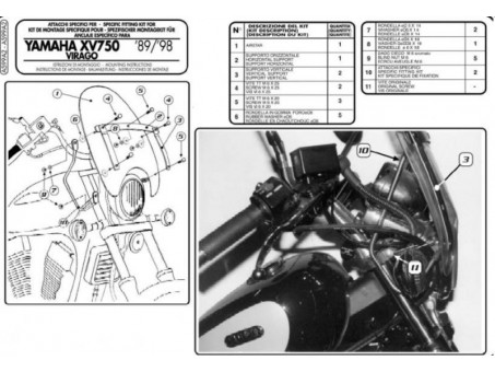 Suport parbriz KAPPA - YAMAHA XV 535 '89-'00