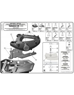 Suport pentru topcase KAPPA - YAMAHA FJR 1300 (06-15) (cu placa MONOKEY)