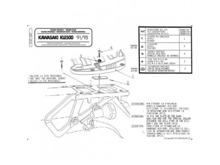 Suport pentru topcase KAPPA - KAWASAKI KLE 500 (91-04)