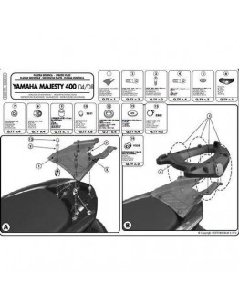 Suport pentru topcase KAPPA - YAMAHA MAJESTY 400 (04-14) (cu placa MONOLOCK)