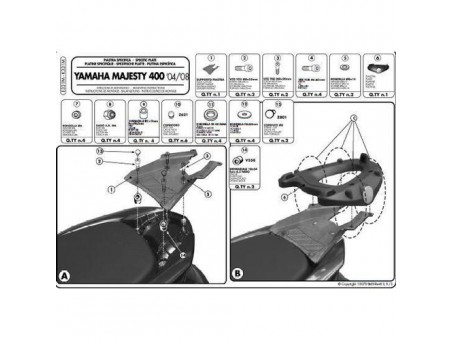 Suport pentru topcase KAPPA - YAMAHA MAJESTY 400 (04-14) (cu placa MONOLOCK)