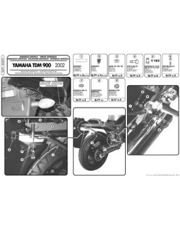 Suport pentru topcase KAPPA - YAMAHA TDM 900 (02-14) (placa nu este inclusa)