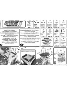 Suport pentru topcase KAPPA - SUZUKI DL 650 V-STROM (04-11), DL 1000 V-STROM (02-11) (cu placa MONOKEY)