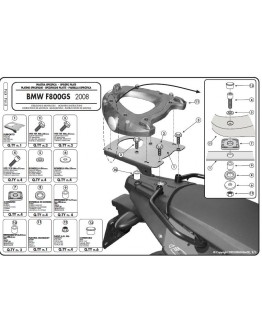 Suport pentru topcase KAPPA - BMW F 650GS / F 800GS (08-11) (cu placa MONOKEY)