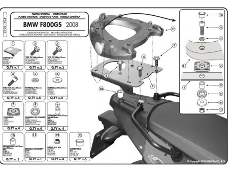 Suport pentru topcase KAPPA - BMW F 650GS / F 800GS (08-11) (cu placa MONOKEY)