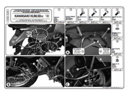 Suport pentru topcase KAPPA - KAWASAKI KLR 650 (07-15) (placa nu este inclusa)