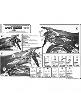 Suport pentru genti laterale KAPPA MONOKEY HONDA XL 600V TRANSALP `94-99 - MONOKEY RETRO-FIT K-VENTURE ALU si K'MISSION ALU