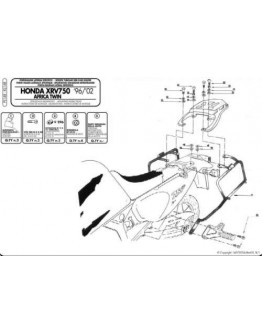 Suport pentru genti laterale KAPPA MONOKEY HONDA XRV 750 AFRICA TWIN (93-02) - MONOKEY RETRO-FIT K-VENTURE ALU si K'MISSION ALU