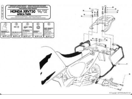 Suport pentru genti laterale KAPPA MONOKEY HONDA XRV 750 AFRICA TWIN (93-02) - MONOKEY RETRO-FIT K-VENTURE ALU si K'MISSION ALU