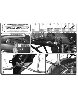 Suport pentru genti laterale KAPPA MONOKEY KAWASAKI VERSYS 650 (06-09) - MONOKEY RETRO-FIT K-VENTURE ALU si K'MISSION ALU