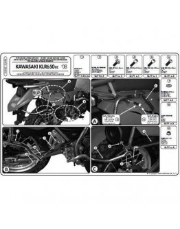 Suport pentru genti laterale KAPPA MONOKEY KAWASAKI KLR 650 Enduro (07-19) - MONOKEY RETRO-FIT K-VENTURE ALU si K'MISSION ALU