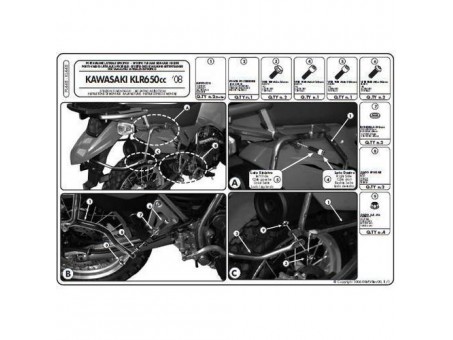 Suport pentru genti laterale KAPPA MONOKEY KAWASAKI KLR 650 Enduro (07-19) - MONOKEY RETRO-FIT K-VENTURE ALU si K'MISSION ALU