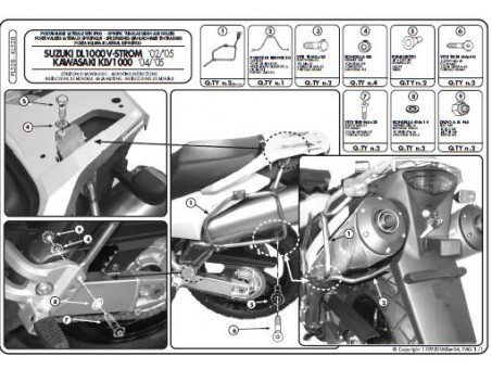 Suport pentru genti laterale KAPPA MONOKEY SUZUKI DL 1000 V-STROM (02-11), KAWASAKI KLV 1000 (04-09) - MONOKEY RETRO-FIT K-VENTURE ALU si K'MISSION ALU