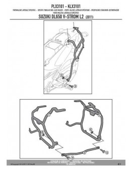 Suport pentru genti laterale KAPPA MONOKEY SIDE SUZUKI DL 650 V-STROM (11-16) - doar pentru K33N K'ROAD