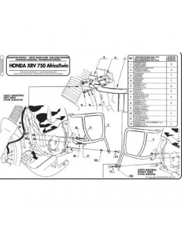 Crash bar moto KAPPA - HONDA XRV 750 AFRICA TWIN (TN362) Negru