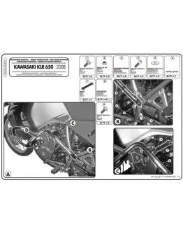 Crash bar moto KAPPA - KAWASAKI KLR 650 Negru