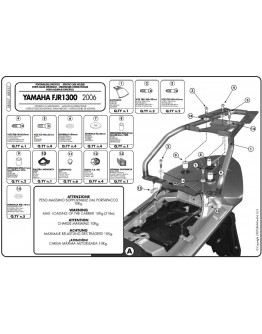 Suport pentru topcase KAPPA - YAMAHA FJR 1300 (06-12) (cu placa MONOKEY)