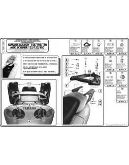 Suport pentru topcase KAPPA - YAMAHA MAJESTY 125/150/180 (01-11) (placa nu este inclusa)