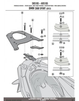 Suport pentru topcase KAPPA - BMW C 600 SPORT (12-15) (cu placa MONOKEY)