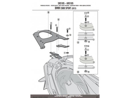 Suport pentru topcase KAPPA - BMW C 600 SPORT (12-15) (cu placa MONOKEY)