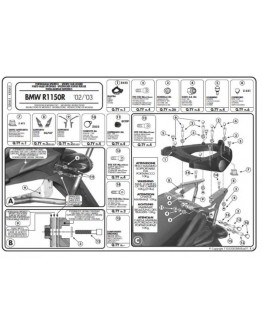 Suport pentru topcase KAPPA - BMW R 1150R (01-06), R 850R (03-07) (cu placa MONOKEY)