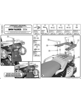 Suport pentru topcase KAPPA - BMW F 650GS (04-07), G 650GS (04-07) (cu placa MONOKEY)