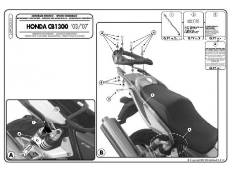 Suport pentru topcase KAPPA - HONDA CB 1300/S (03-09) (placa nu este inclusa)