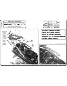 Suport pentru topcase KAPPA - KAWASAKI ZZR 1200 (02-05) (placa nu este inclusa)