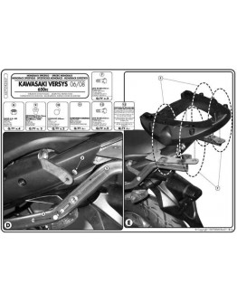 Suport pentru topcase KAPPA - KAWASAKI VERSYS 650 (06-09) (placa nu este inclusa)