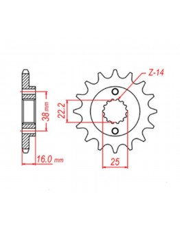 Pinion fata MTX - 490 15 DUCATI MONSTER 600/750/900 (JTF736.15) (pas 520)