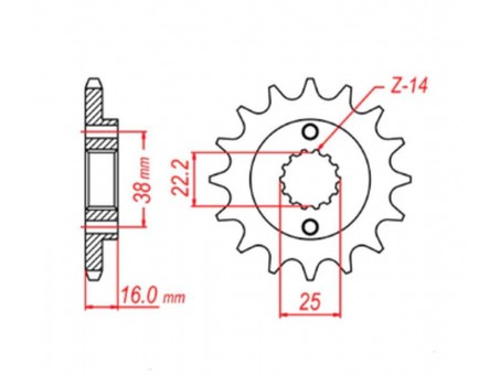 Pinion fata MTX - 490 15 DUCATI MONSTER 600/750/900 (JTF736.15) (pas 520)