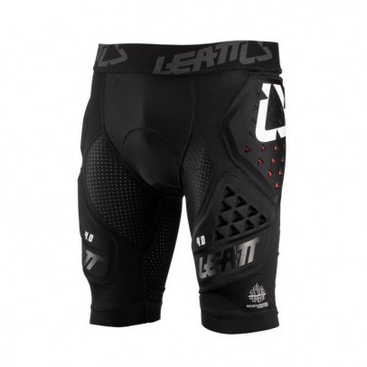 Pantaloni scurti cu protectii LEATT Impact Shorts 3DF 4.0 - Negru/Alb