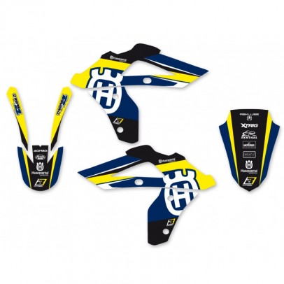 Kit grafic BLACKBIRD HUSQVARNA CR 125 '06-'08, WR 250/300 '06-'13 DREAM 4 culoare Albastru Galben