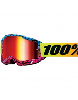 Ochelari 100% Accuri 2 KB43 Ken Block Edition DSPRAY - Albastru/Roz/Galben cu lentila oglinda rosie